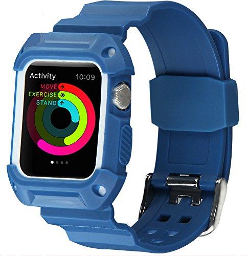 Natogears Apple Watch Silicone Band,42mm iWatch Bands with Protective Case - Troogears